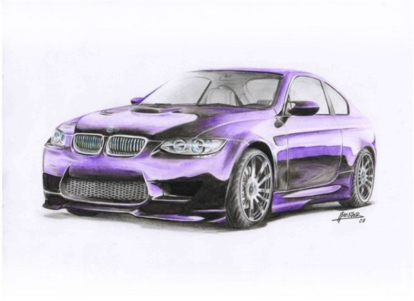 Машина цветными карандашами