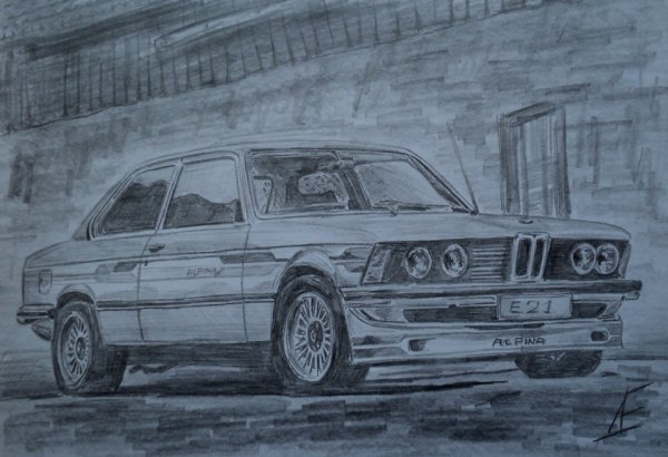 BMW рисунок карандашом