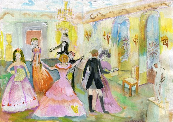 Бал в интерьере дворца