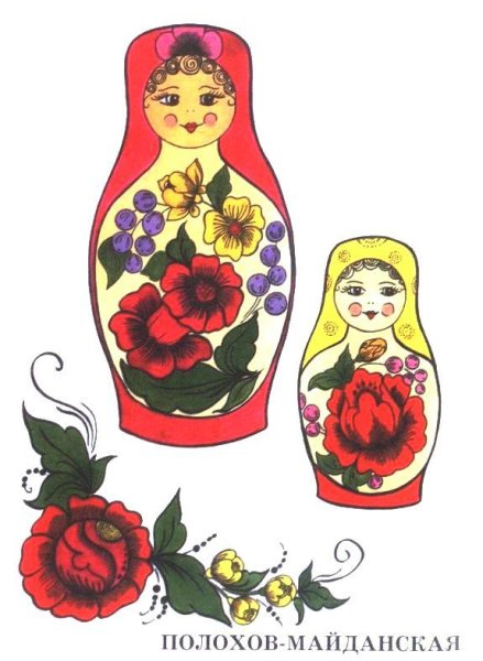Матрешка в Полхов-Майданской росписи