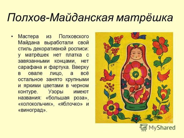 Семеновская Матрешка элементы росписи