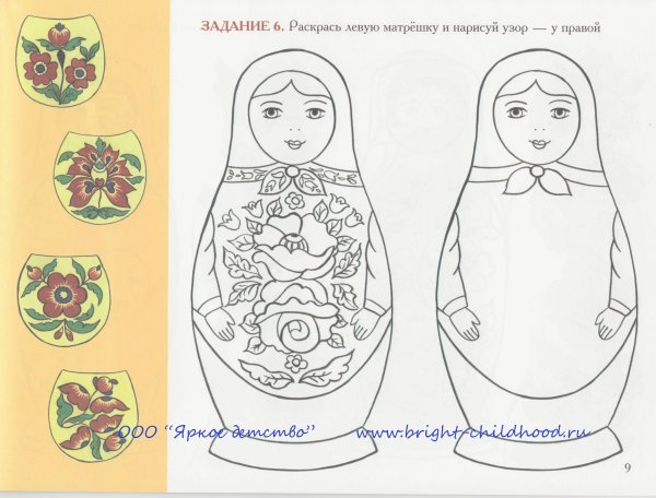 Матрешки в разных росписях