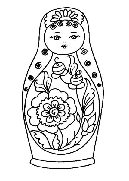 Семёновская матрёшка элементы росписи