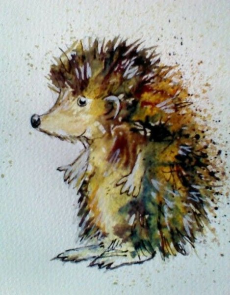 Ежик гуашью