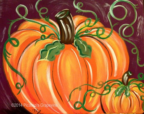 Тыква рисование красками