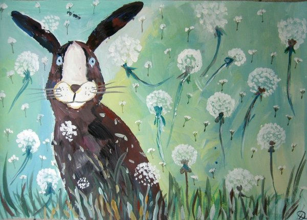 Алиса в Зазеркалье акварель