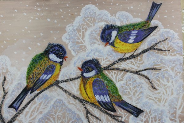 Синица гуашью