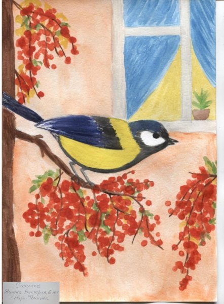 Синица гуашью