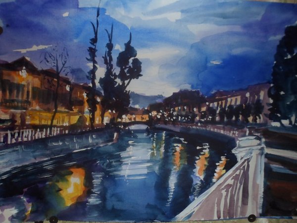 Вечерний Петербург картина