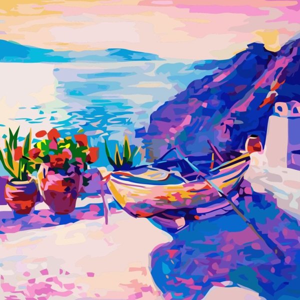 Картины моря в стиле Кипра