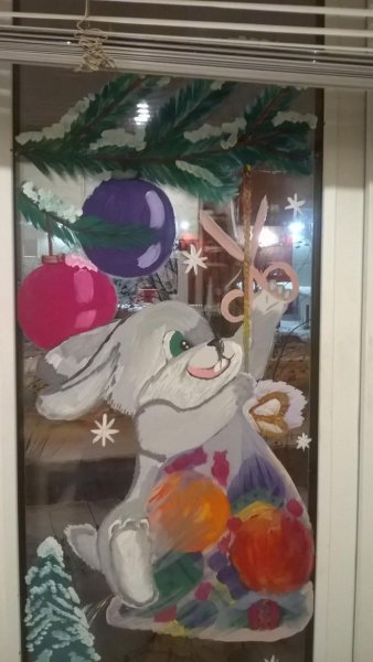 Рисование на окнах новый год