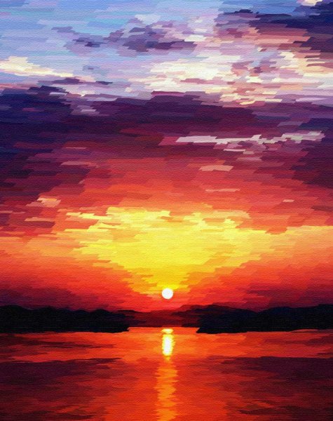 Закат акварелью