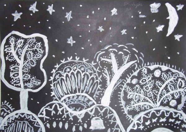 Декоративное рисование зима