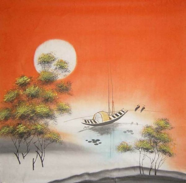 Японская живопись гуашью