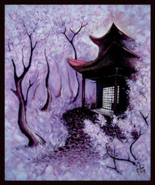 Китайский пейзаж акрилом