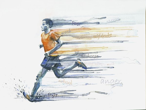 Бег акварель