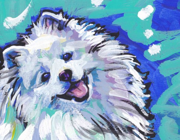 Собака гуашью