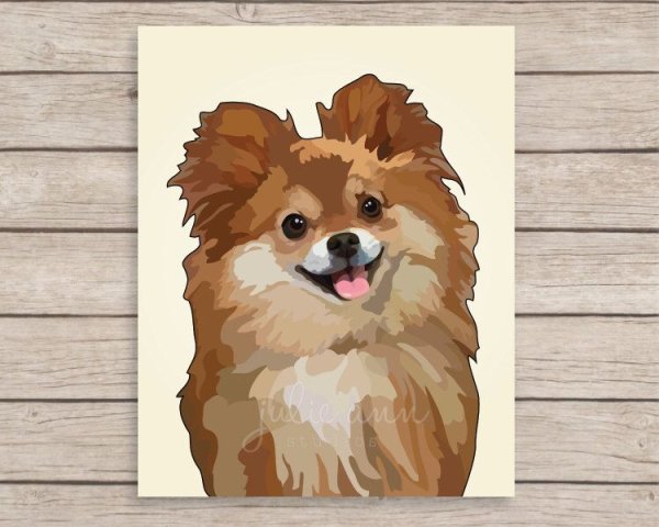 Рисунок собаки в цвете