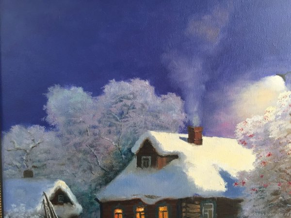 Зимняя Лунная ночь картина Янова Виктора