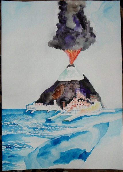 Картины красками вулкан