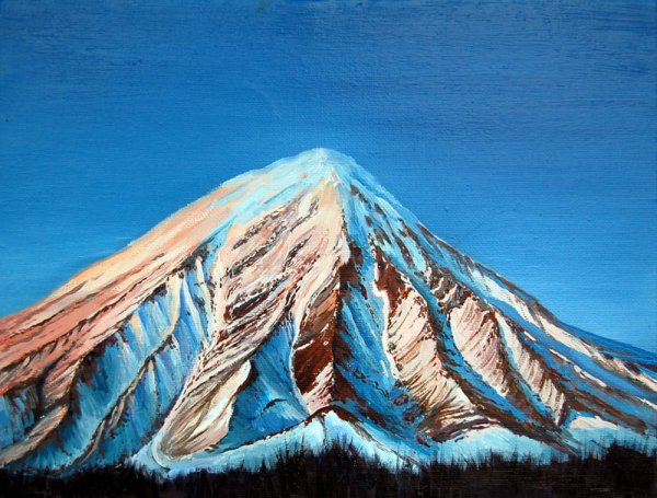 Вулкан акварель