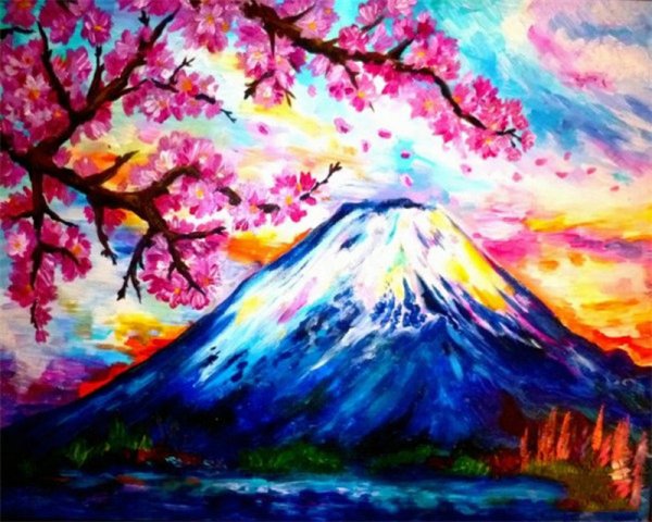 Алмазная мозаика гора Фудзияма
