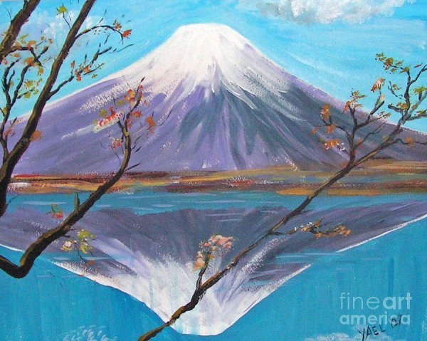 Гора Фудзияма маслом