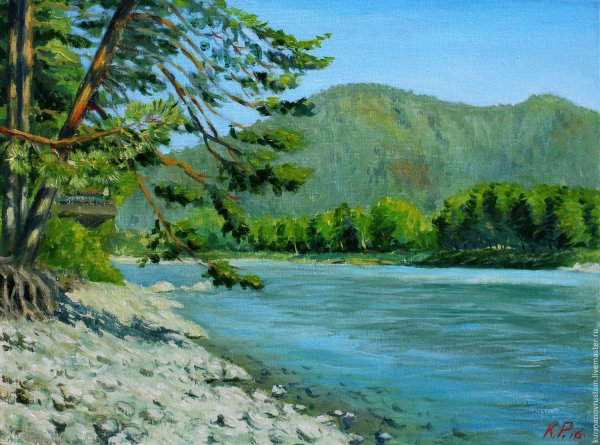 Река Катунь картина