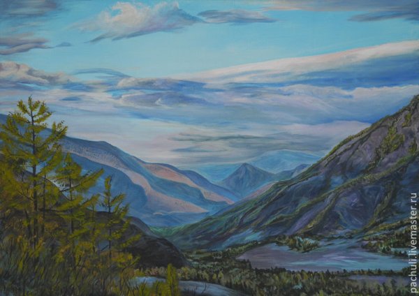 Алтайский пейзаж гуашью