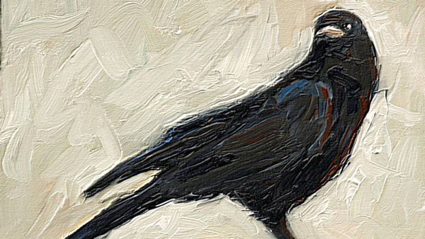 Ворон гуашью