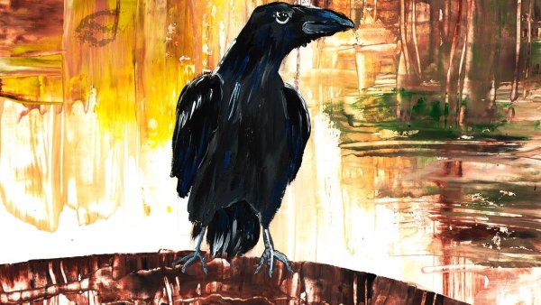 Ворон гуашью для начинающих