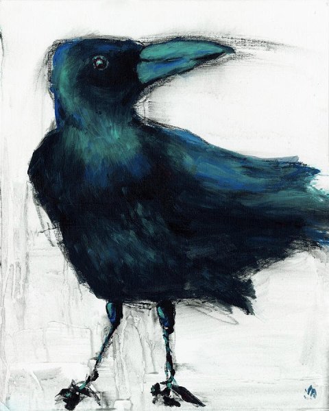 Ворон красками