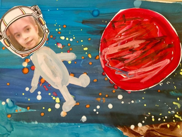 Марс рисунок красками