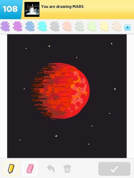 Марс Планета рисунок гуашью