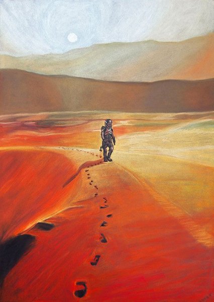 Марсианский пейзаж рисунок