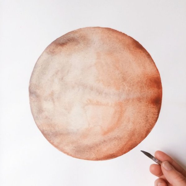 Планета Венера акварель