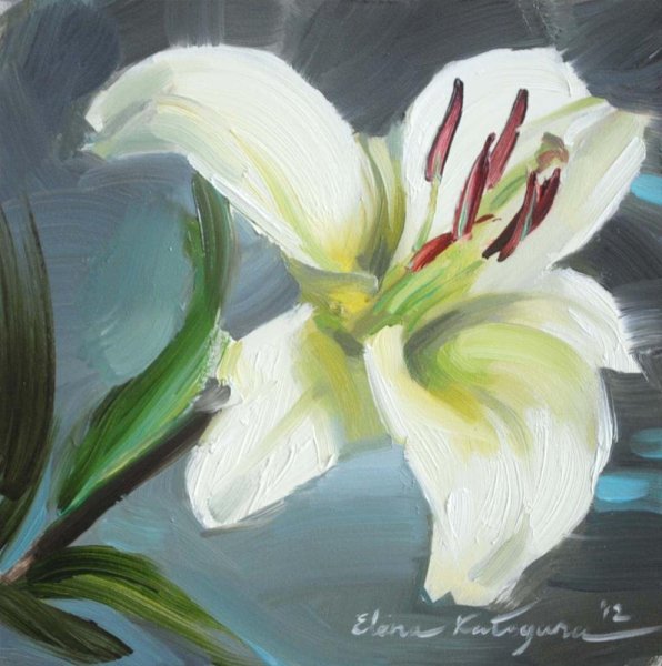 Лилии гуашью