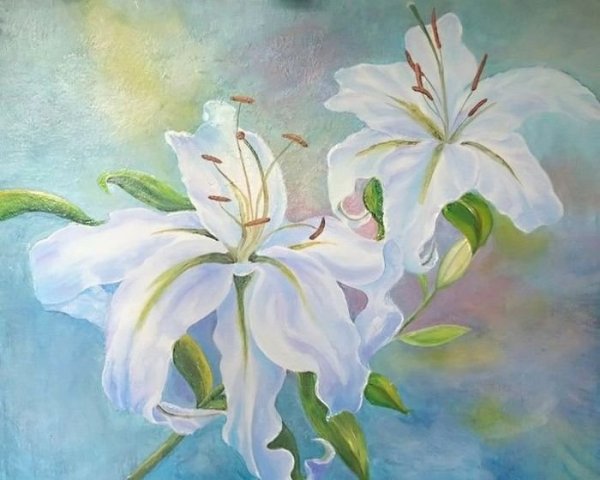 Лилии акрилом