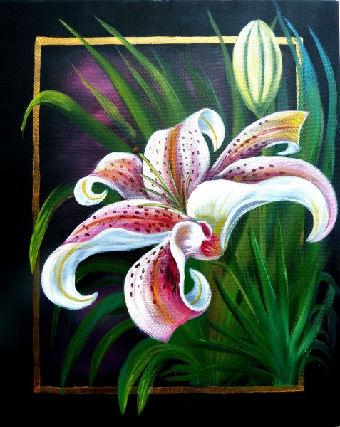 Рисование цветов акриловыми красками