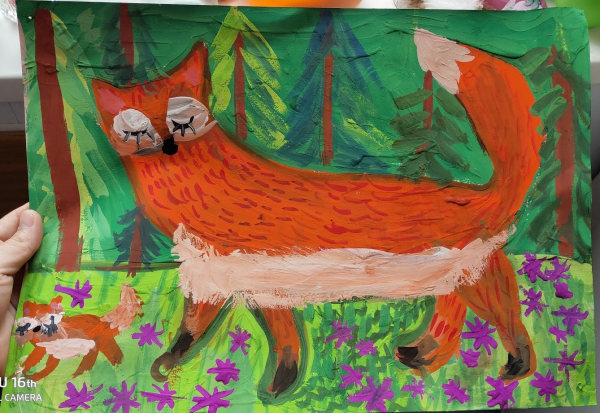 Лиса гуашью