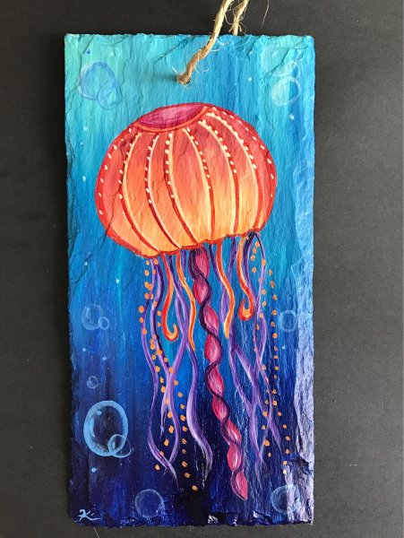 Рисование гуашью медуза для детей