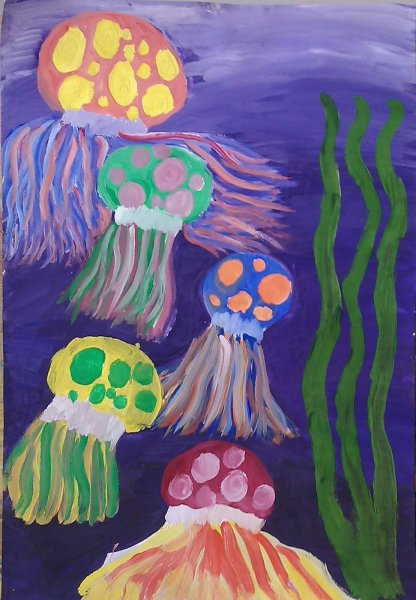 Медуза гуашью