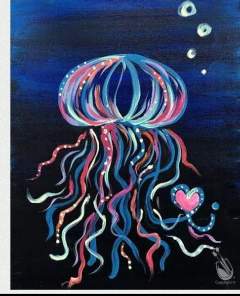 Медузы правополушарное рисование для детей