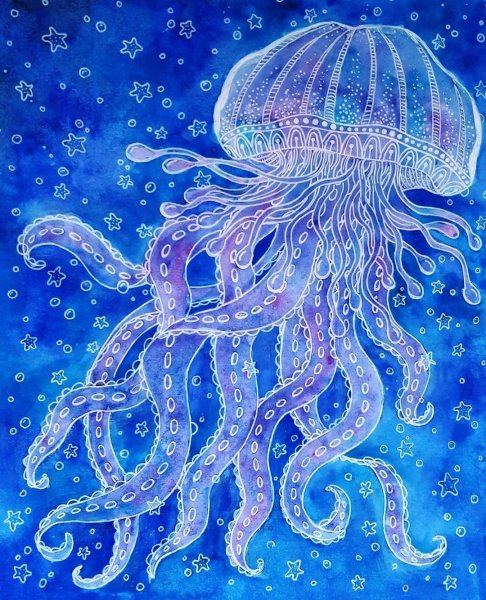 Рисование с детьми медуза