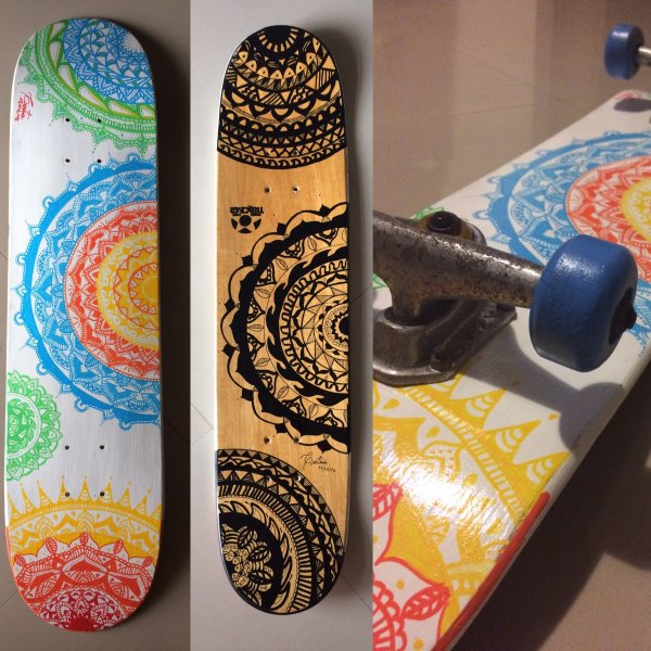 Скейтборд расписанный