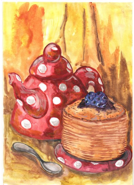 Масленица гуашью