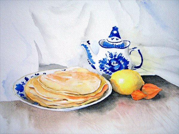 Масленица гуашью