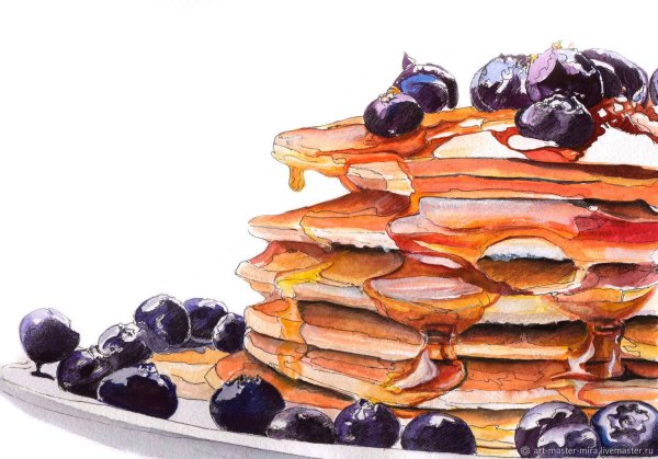 Оладьи акварелью