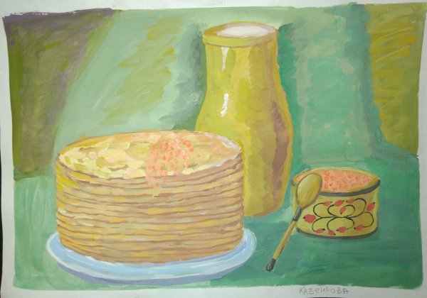 Натюрморт с блинами лёгкий