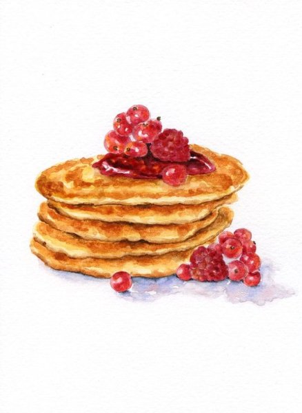 Оладьи акварелью